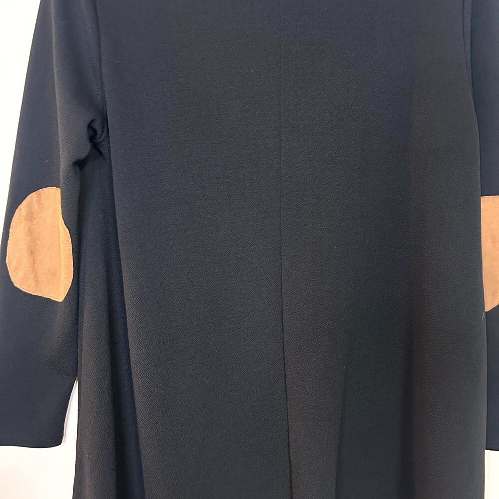 A.Gain Mini Dress Women Medium Black Elbow Patches Long Sleeve Modest Minimalist - Picture 7 of 9
